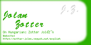 jolan zotter business card